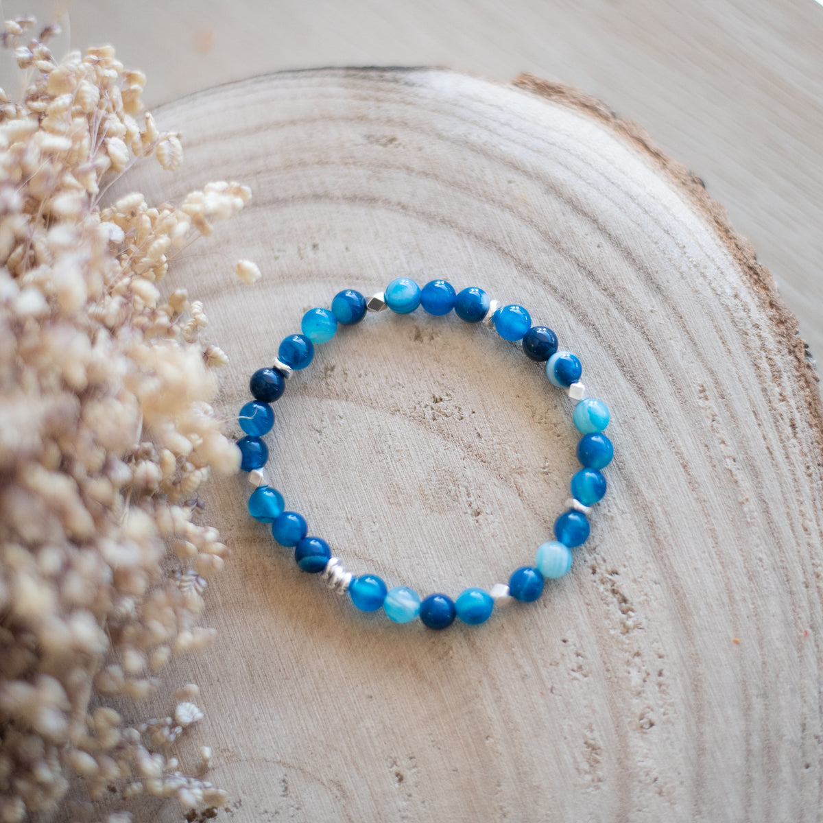 Bracelet Agate bleue