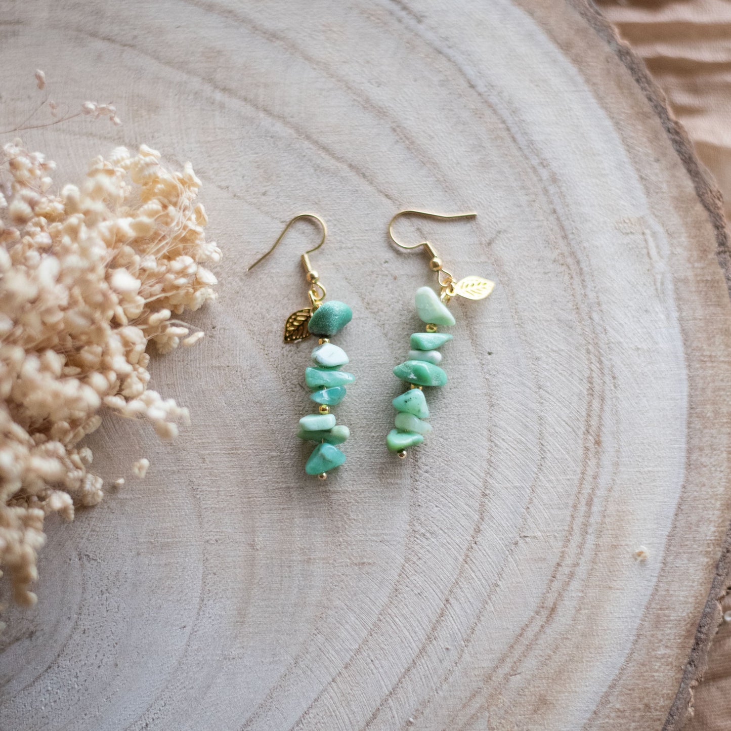 Boucles d'oreilles chrysoprase