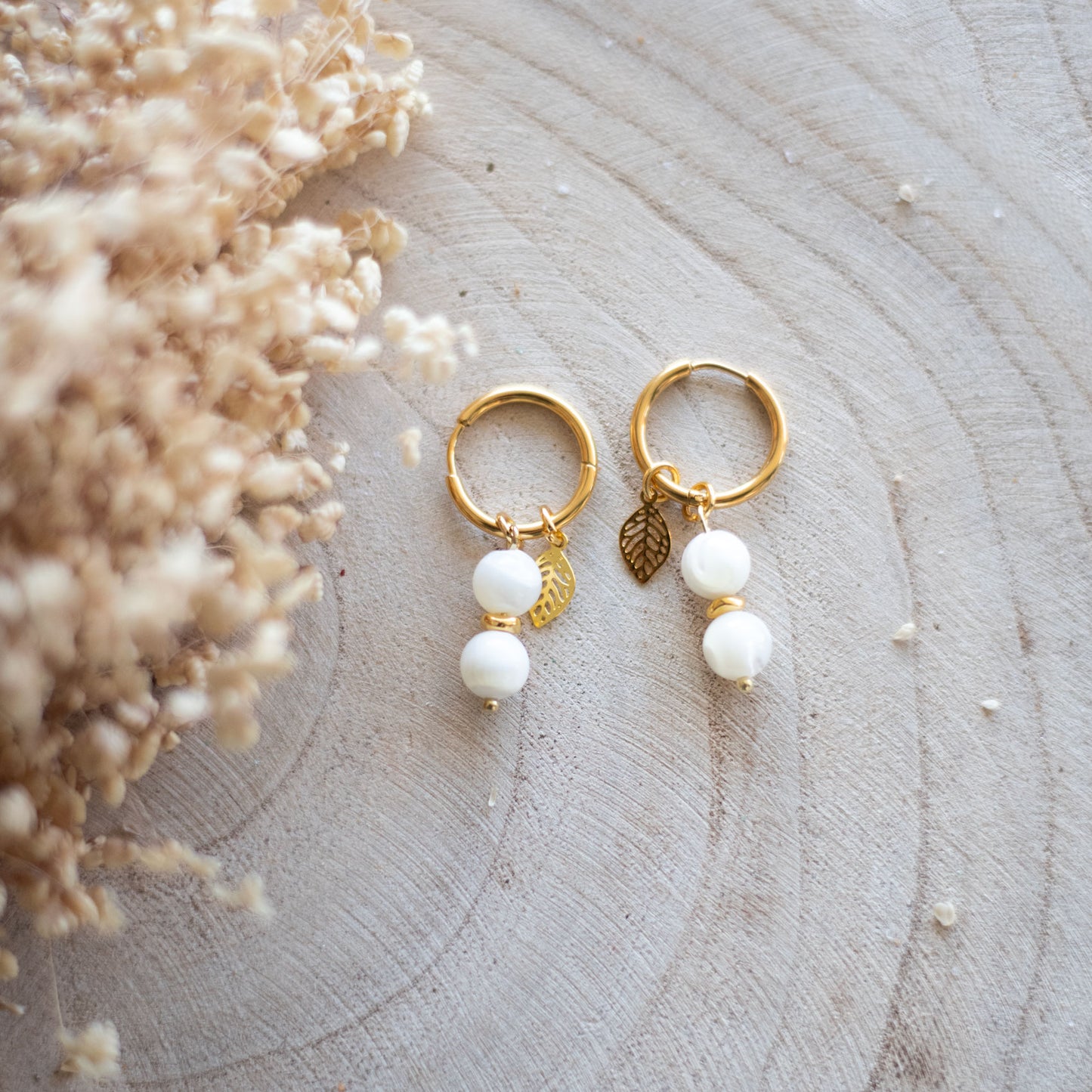 nacre boucles d'oreilles