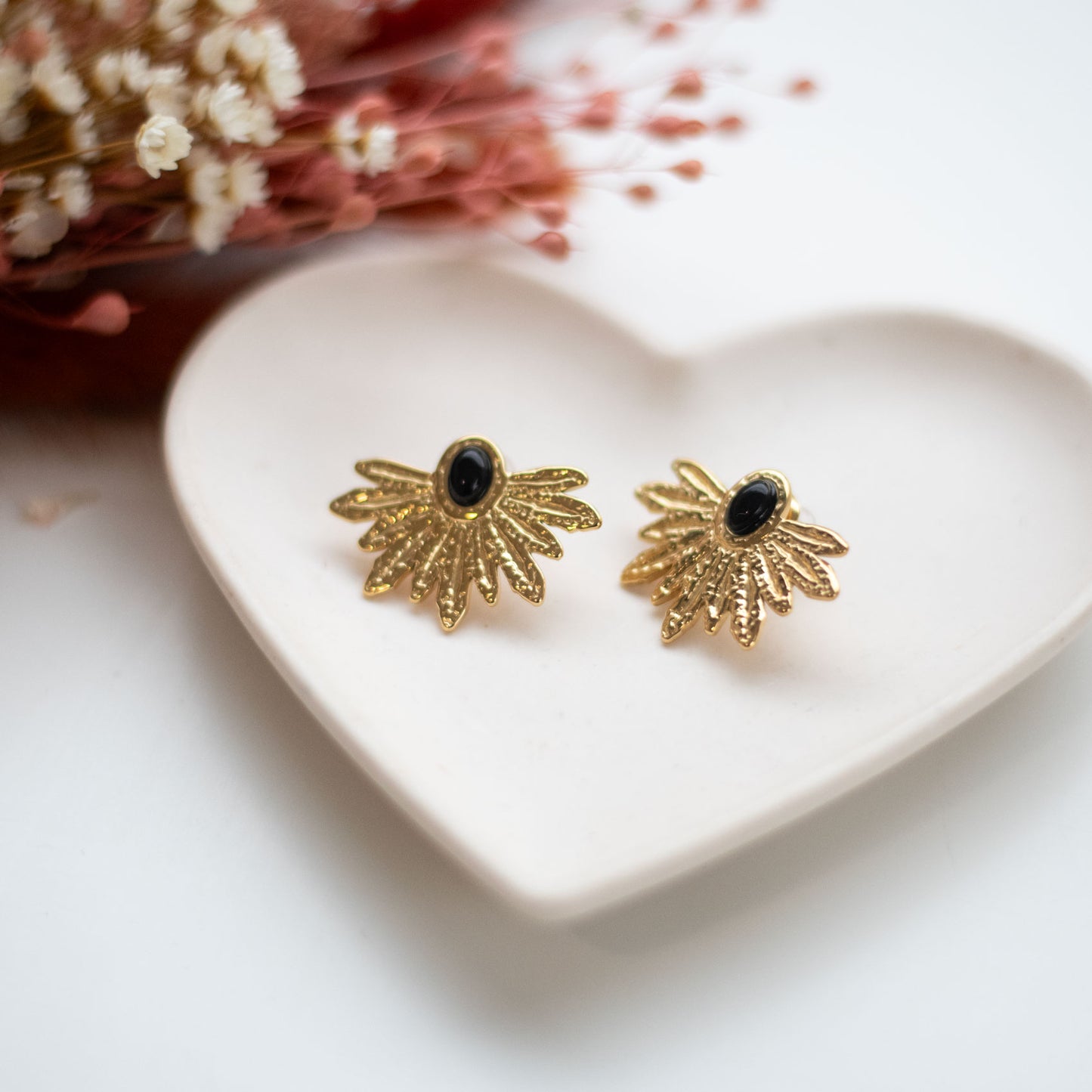 ✨ Boucles d’oreilles Onyx – Élégance & Protection ✨