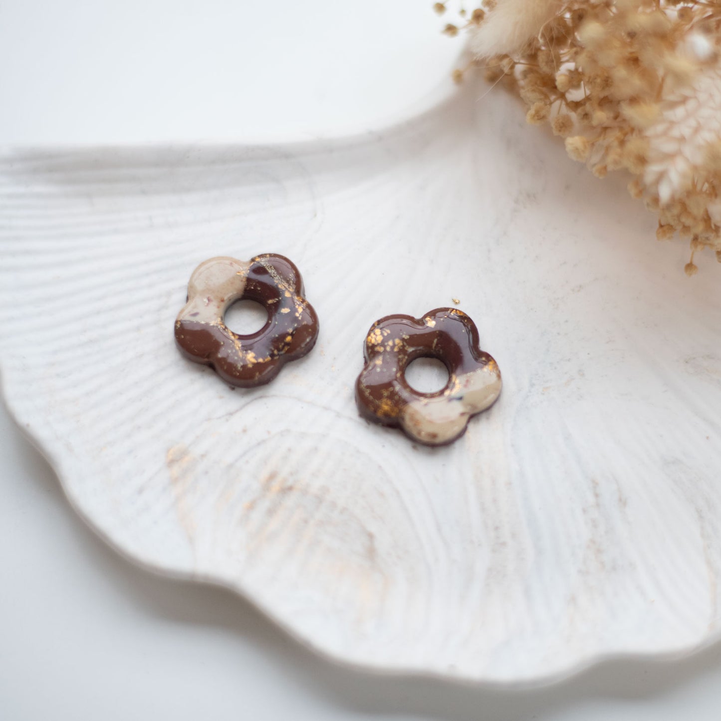 Boucles d'oreilles FIMO : Pampilles fleurs