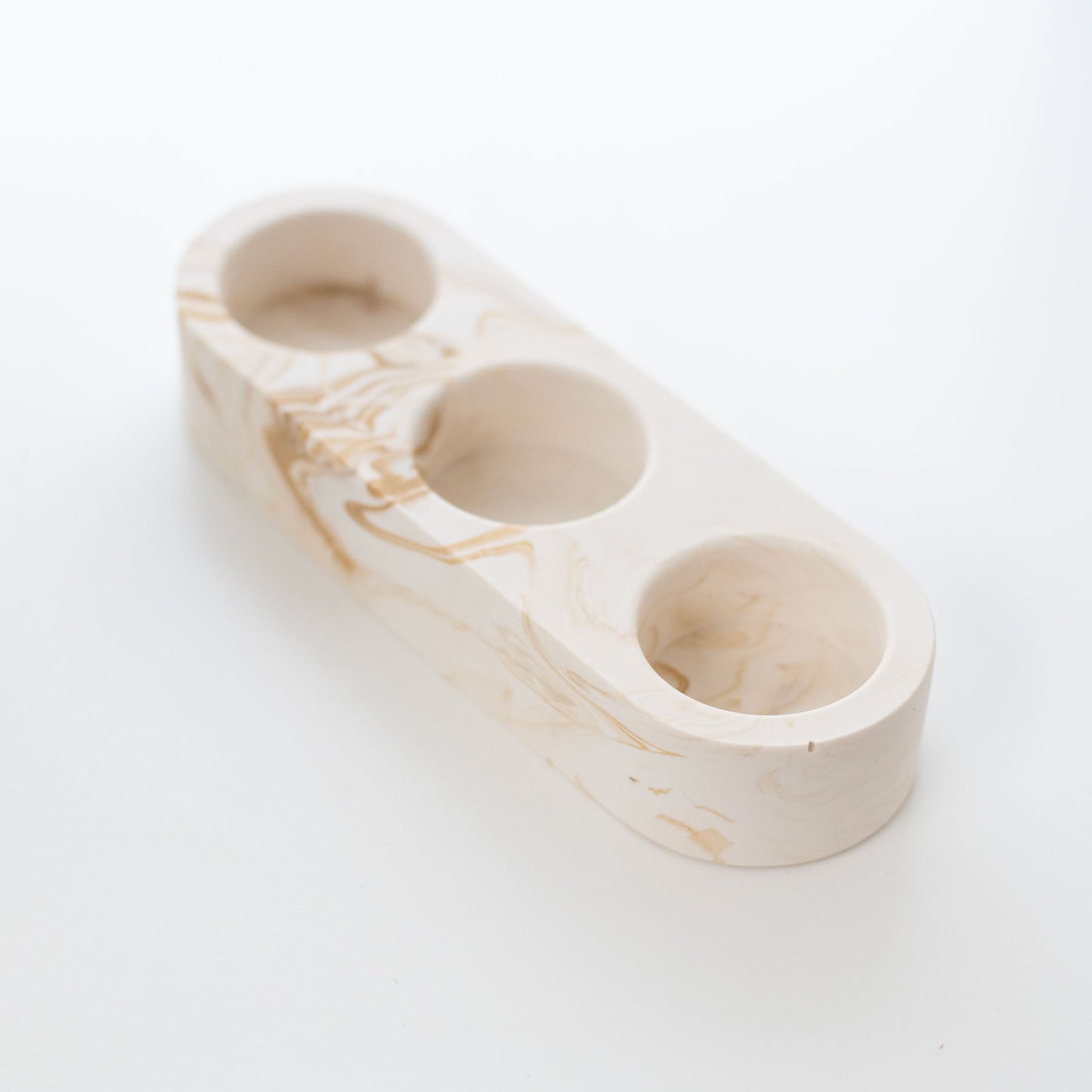 Bougeoir en Jesmonite Blanc et Café – Design Minimaliste et Élégant