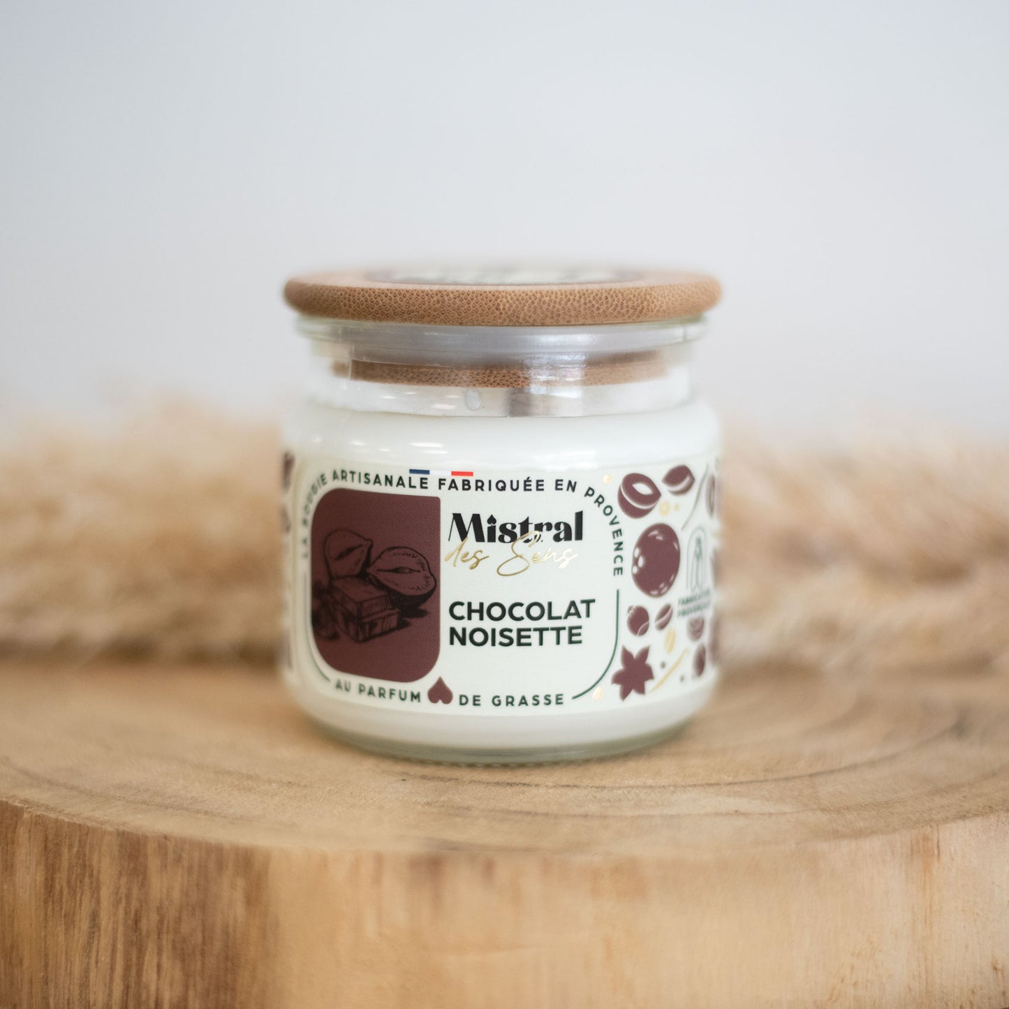 🍫 Bougie Chocolat Noisette – Mistral des Sens