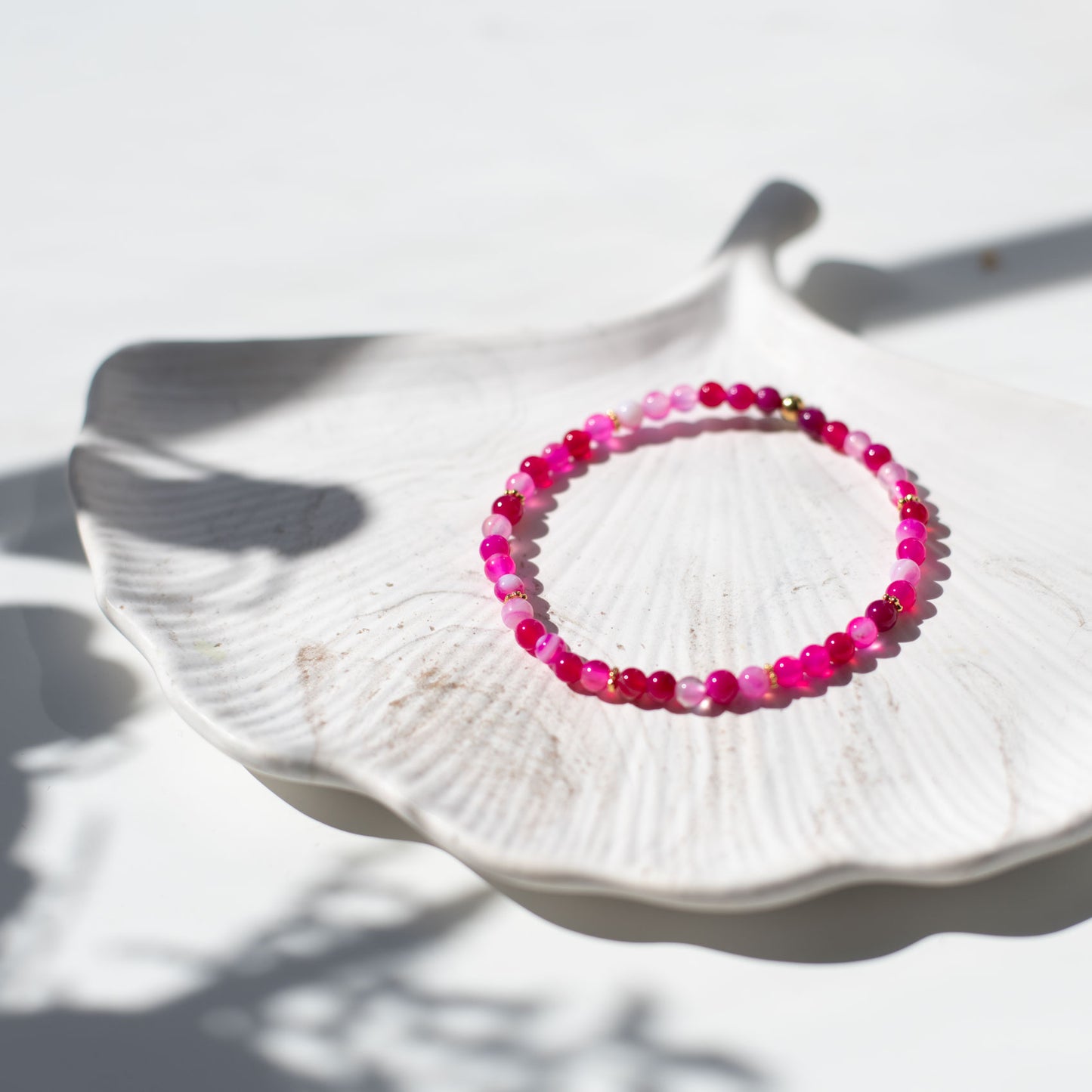 🌸 Bracelet Fin Femme en Agate Rose – Douceur & Amour de Soi