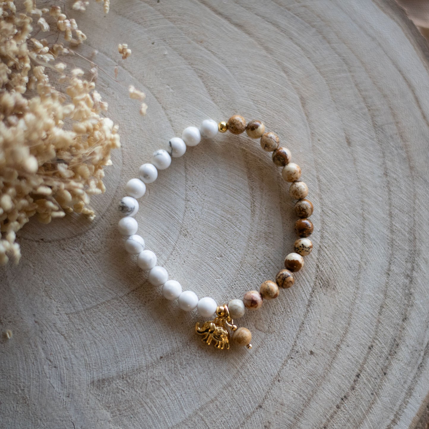 Bracelet Howlite et Jaspe paysage