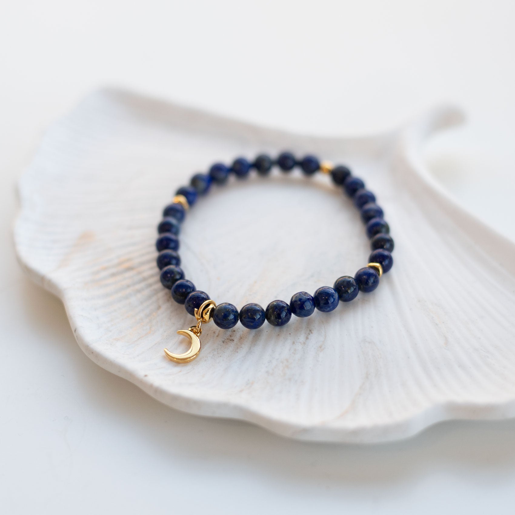 Bracelet Pierre Naturelle Lapis Lazuli - Longueur 17-18 Cm, Bleu, Sans Fermoir - Neuf Jamais Porté