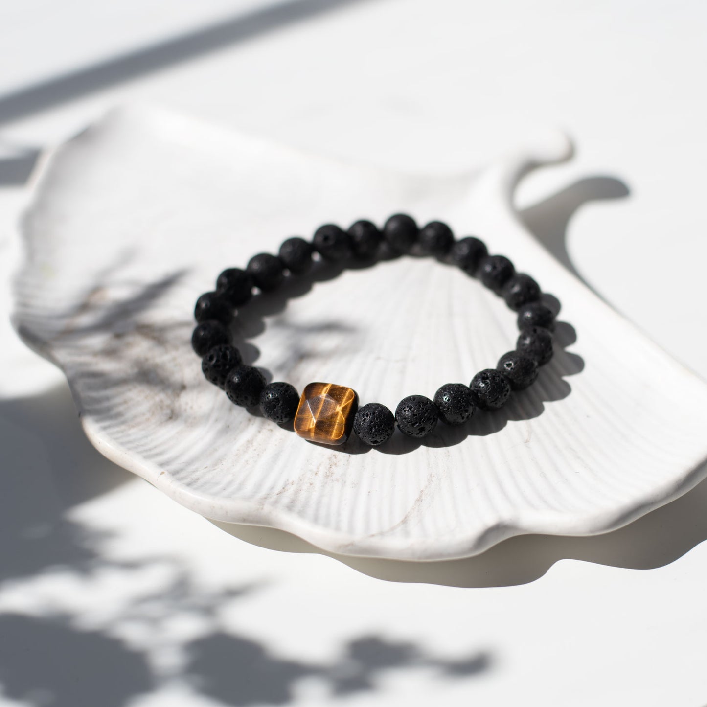 🖤 Bracelet Homme Pierre de Lave & Œil de Tigre – Force & Protection