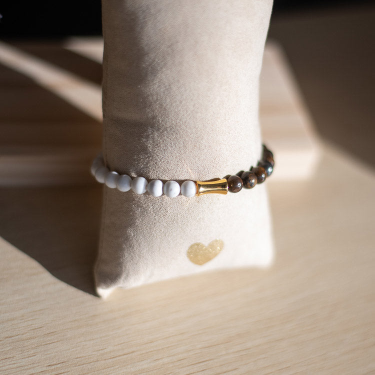 Bracelet Howlite et Bronzite