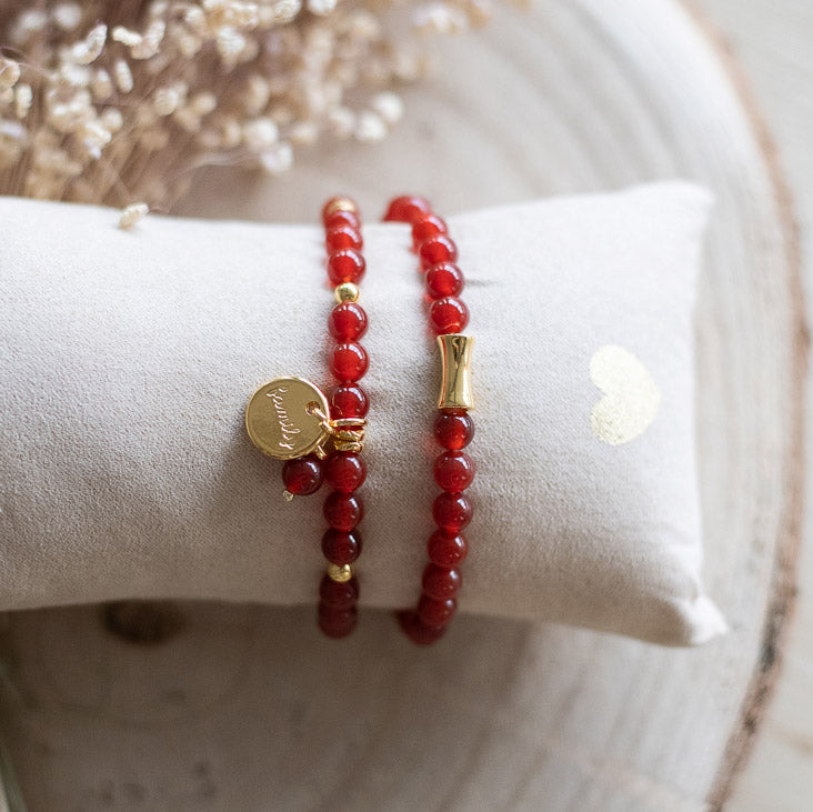Bracelet cornaline rouge