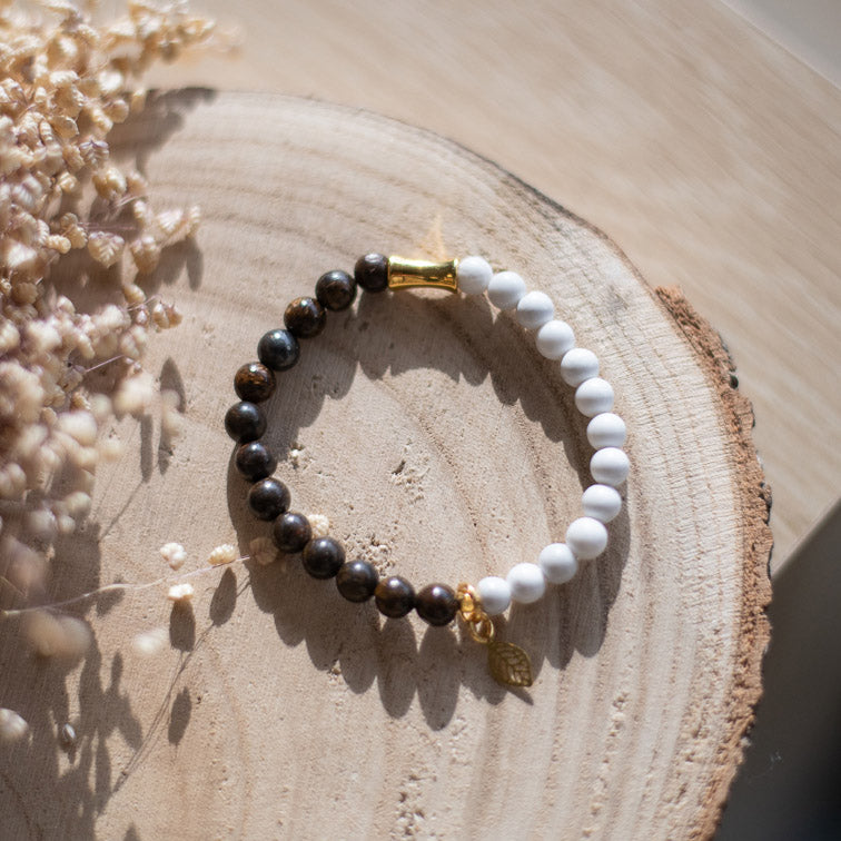 Bracelet Howlite et Bronzite