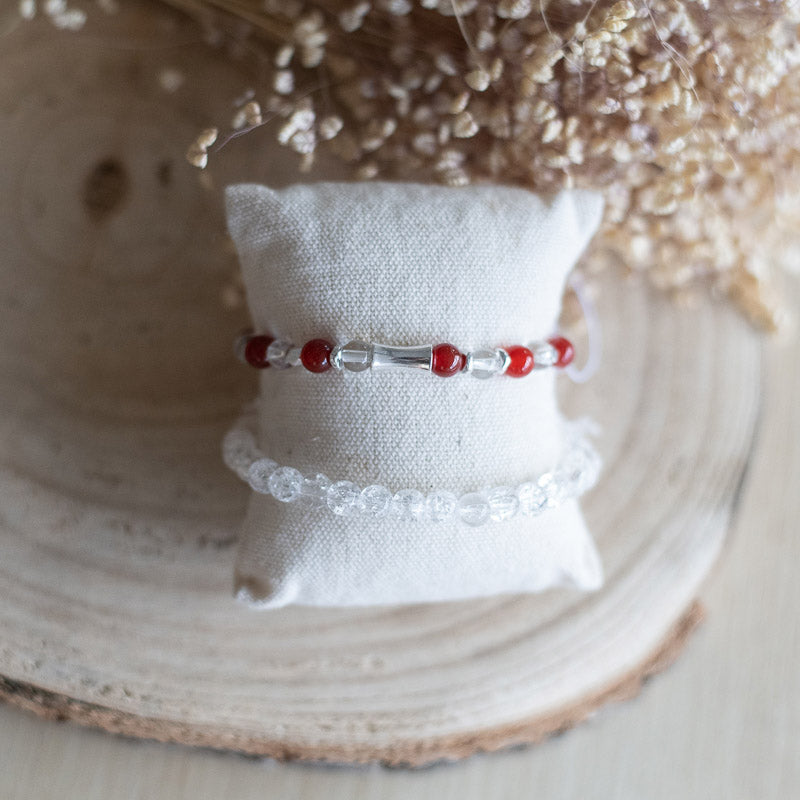 Bracelet Cristal de roche et cornaline