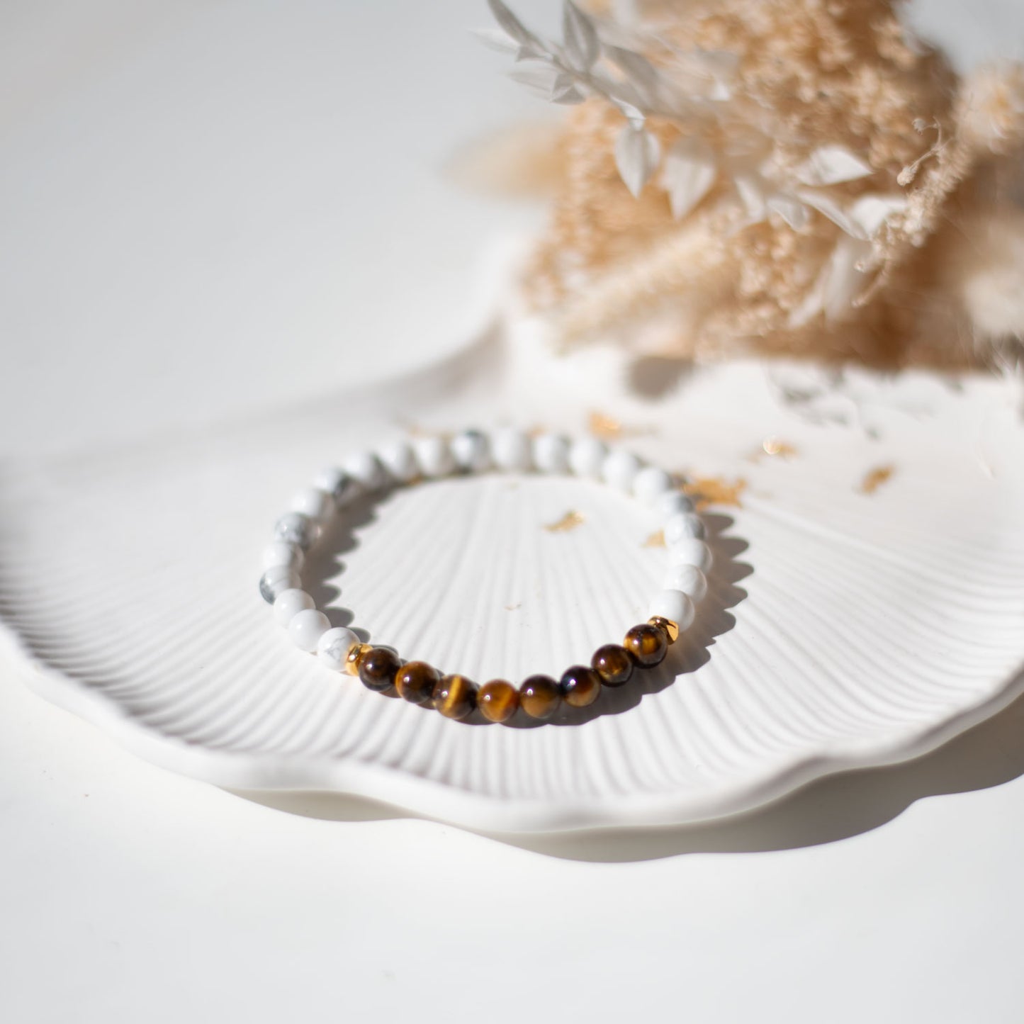 Bracelet Howlite et Oeil de Tigre