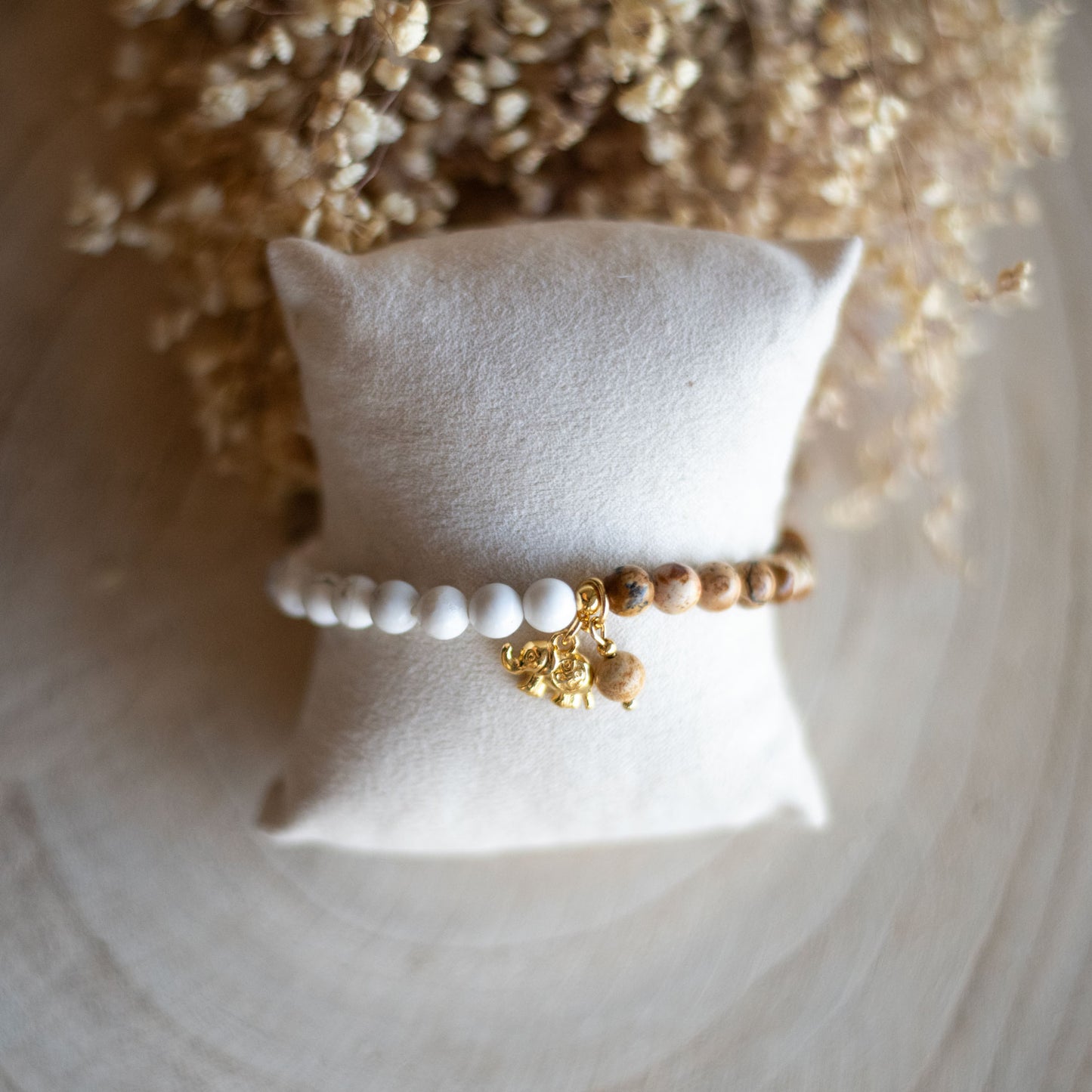 Bracelet Howlite et Jaspe paysage