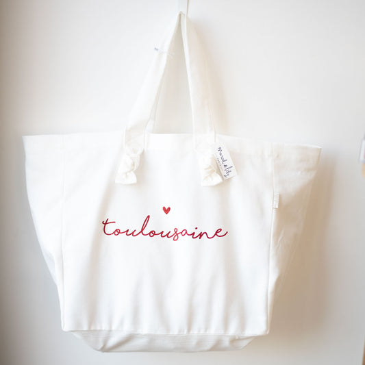 Sac plage blanc Toulousaine