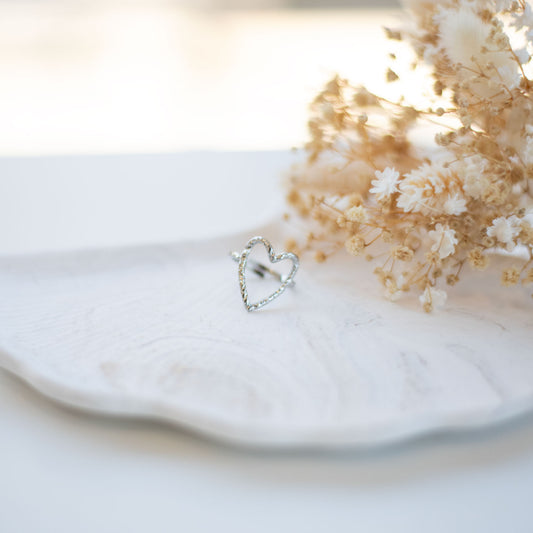 Bague acier coeur ✨