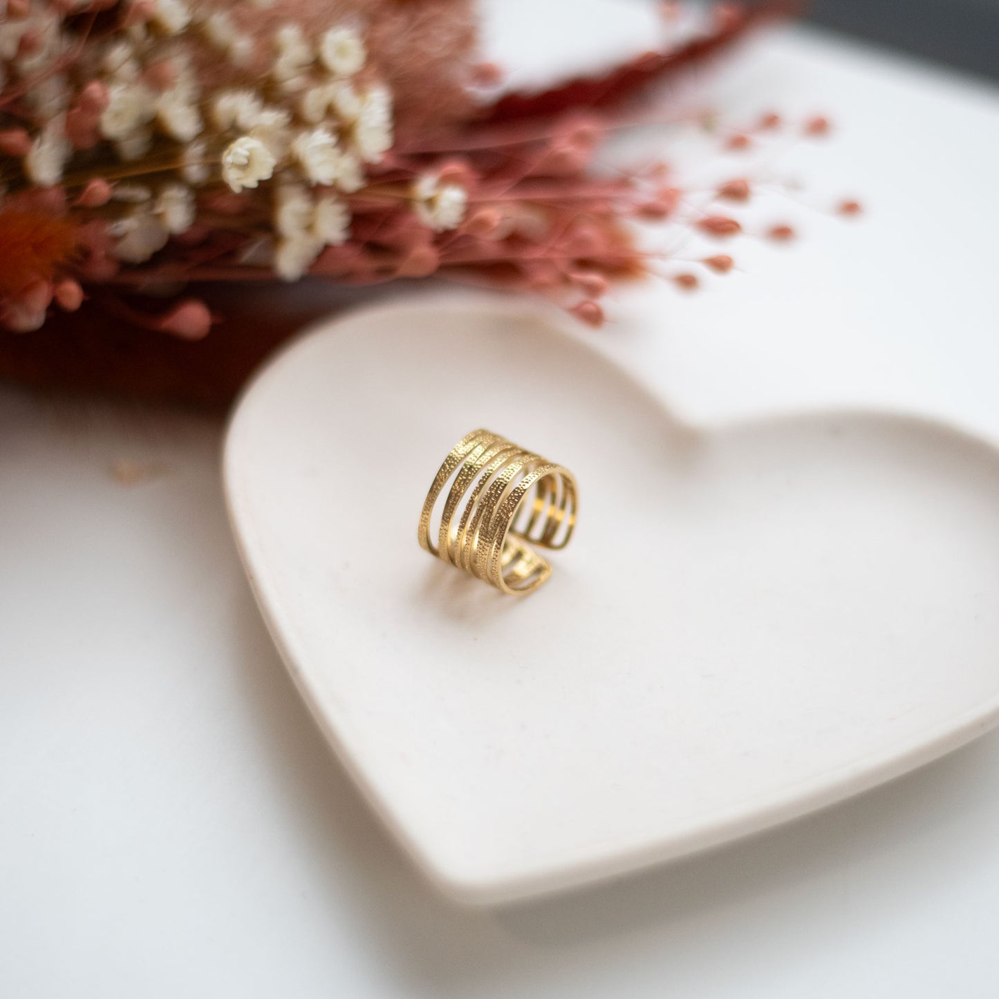 Bague multi-anneaux en acier doré – Bijou moderne & idée cadeau femme