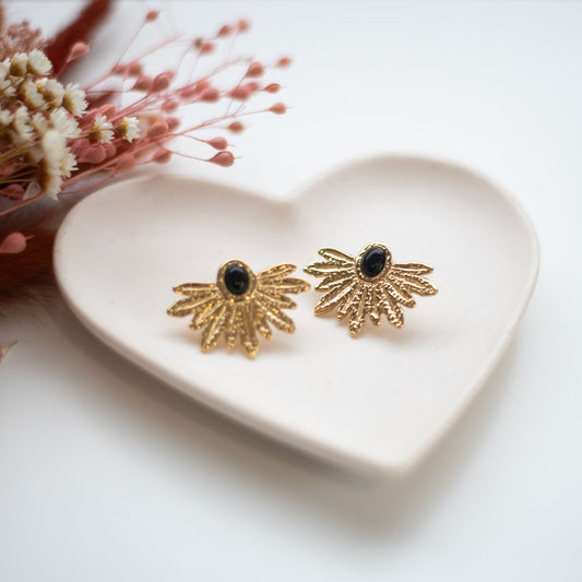 ✨ Boucles d’oreilles Onyx – Élégance & Protection ✨