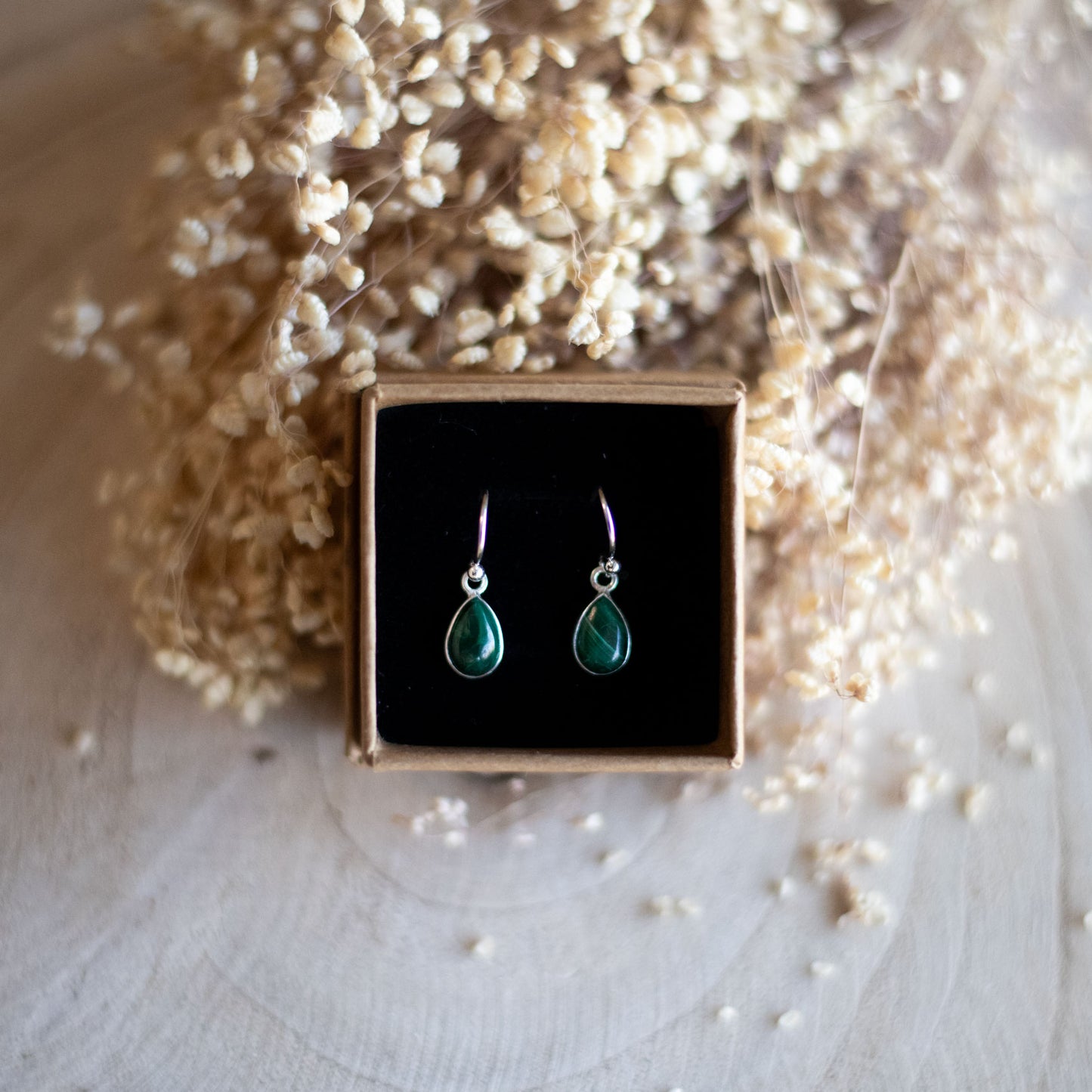 Boucles d'oreilles Malachite