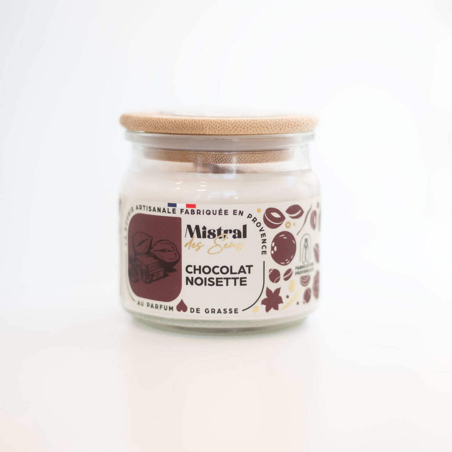 🍫 Bougie Chocolat Noisette – Mistral des Sens