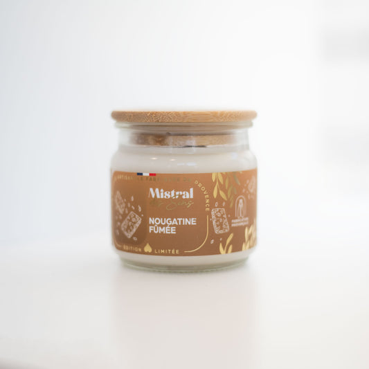 🤎 Bougie Nougatine Fumée – Mistral des Sens