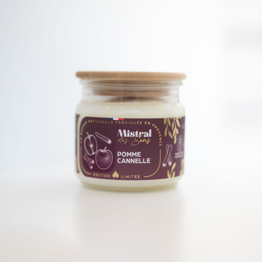 🍏✨ Bougie Pomme Cannelle – Mistral des Sens