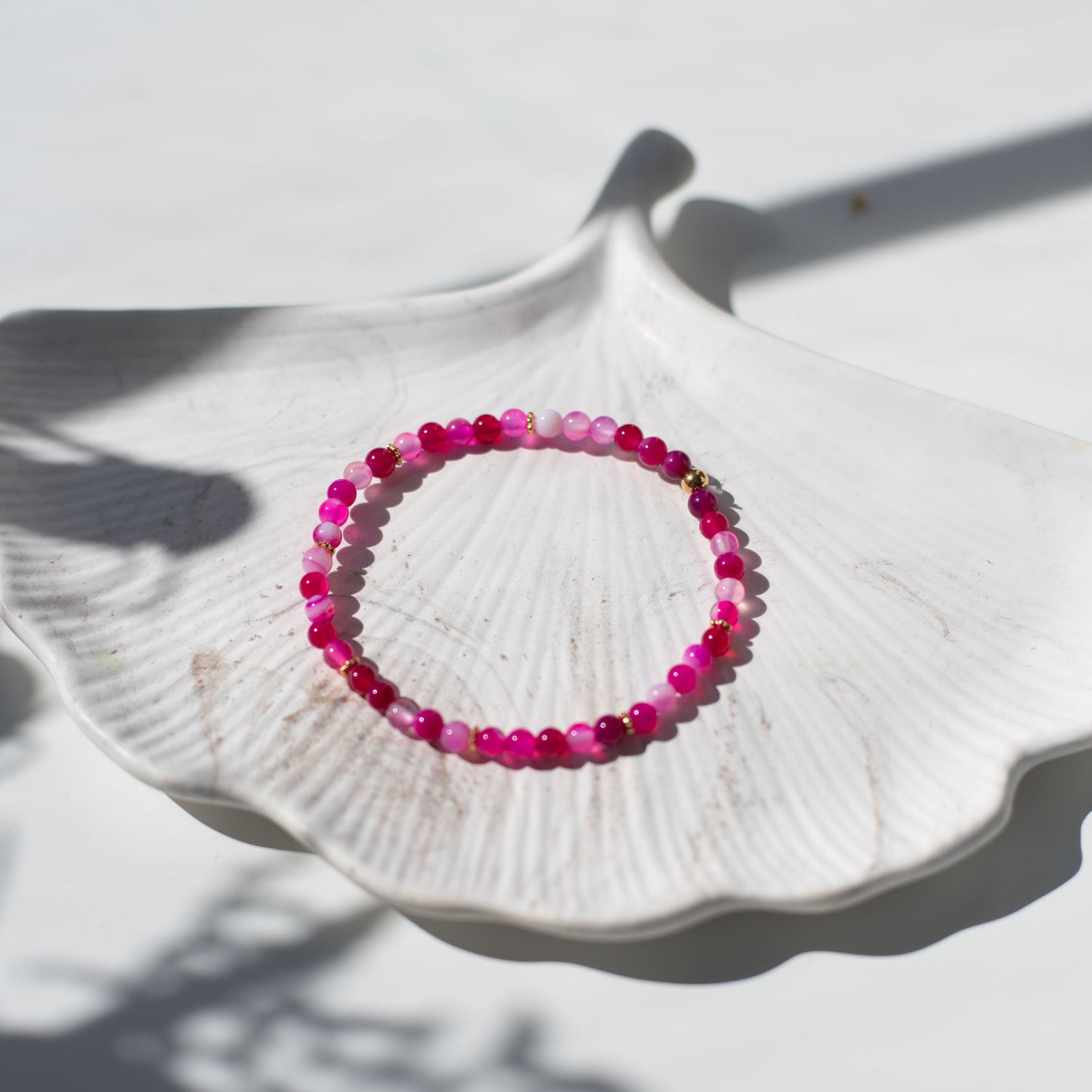 🌸 Bracelet Fin Femme en Agate Rose – Douceur & Amour de Soi
