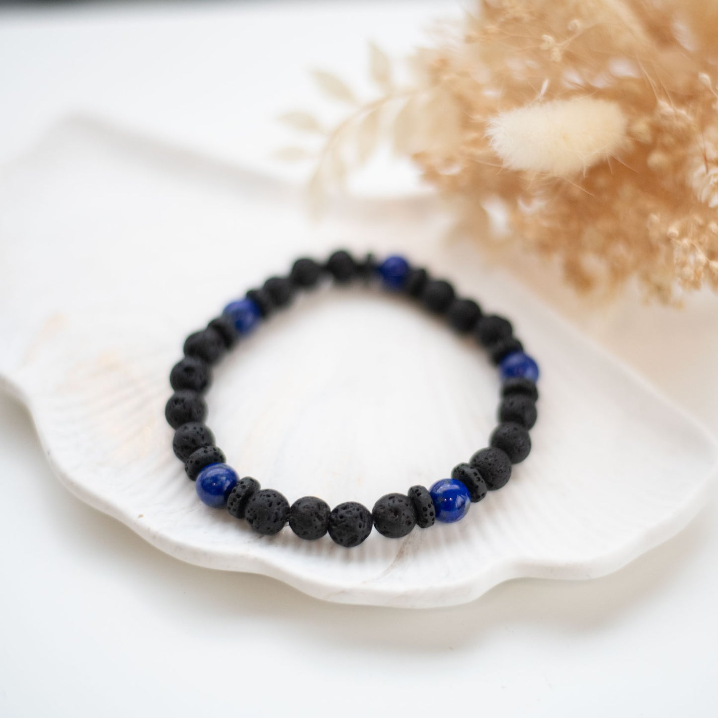 Bracelet Homme en Pierre de Lave & Lapis Lazuli