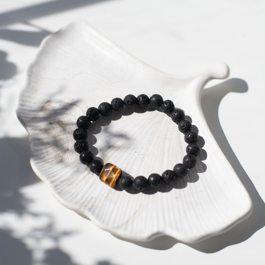 🖤 Bracelet Homme Pierre de Lave & Œil de Tigre – Force & Protection