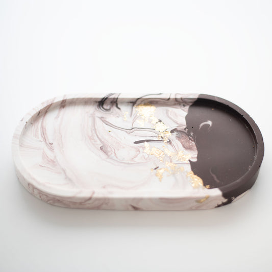 Plateau en Jesmonite Terre  – Marron | Idée cadeau de Noël décoration artisanale