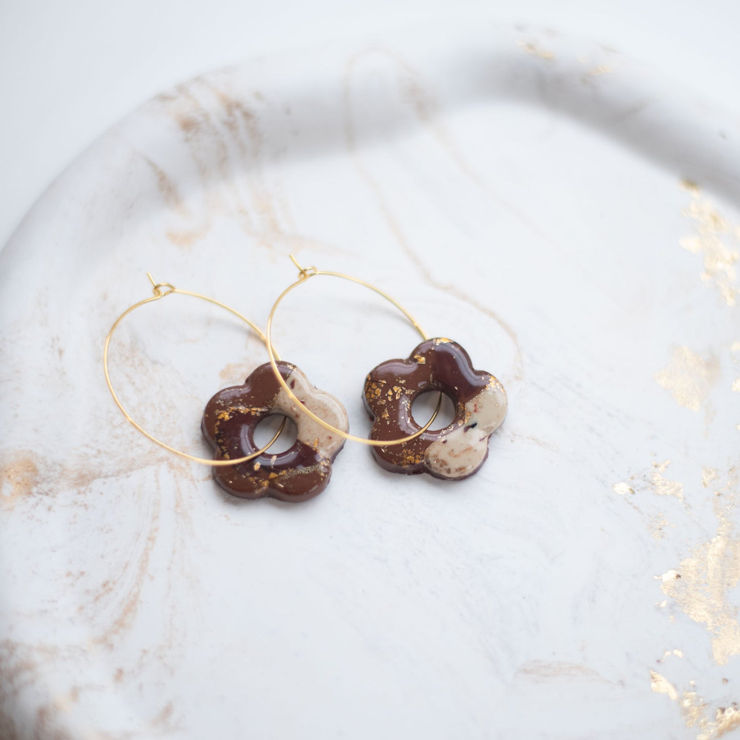 Boucles d'oreilles FIMO : Pampilles fleurs