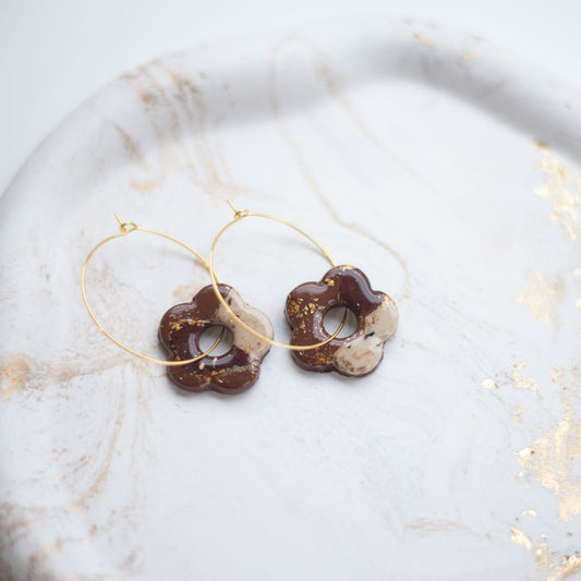 Boucles d'oreilles FIMO : Pampilles fleurs