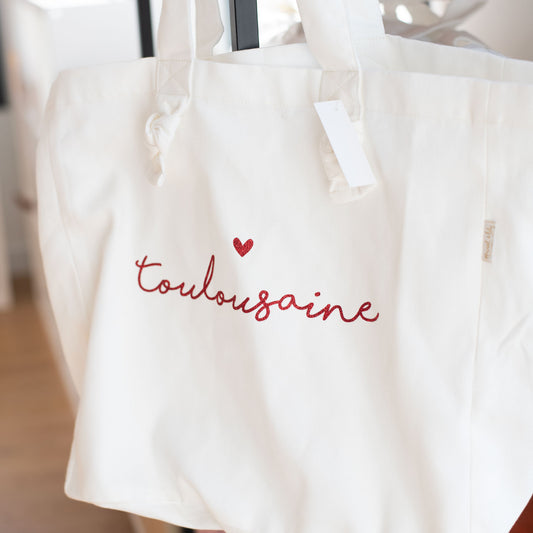 Sac plage blanc Toulousaine